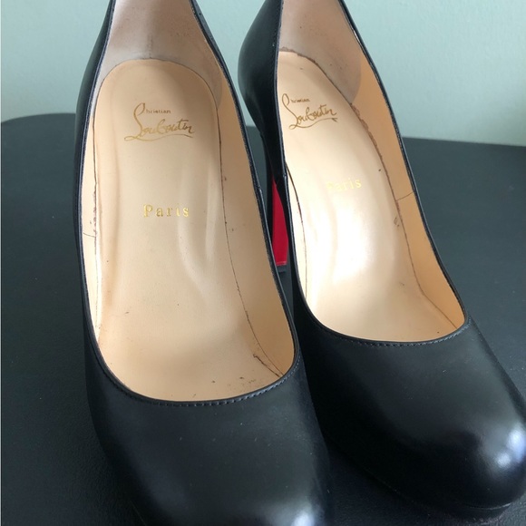 Christian Louboutin black leather Bruges platform heels - Picture 2 of 11